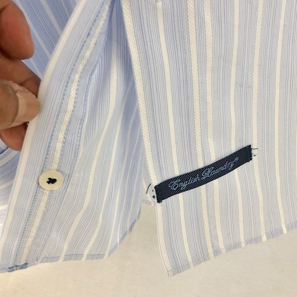 Chemise English Laundry By Christopher Wicks XL Bleu Rayé - 100% Coton, Manches Longues, Occasion Très Bon état